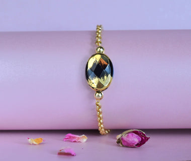 Bracciale donna con onice dipinto a mano oro 24k