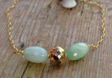 Girocollo donna con opale peruviano e onice dipinto con oro 24k