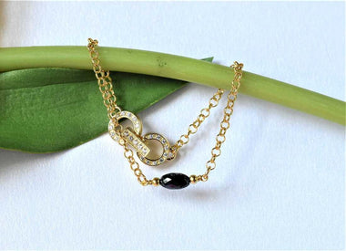 Bracciale donna in argento con diamante nero