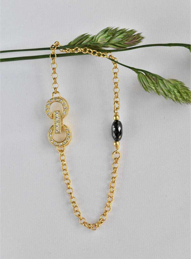 Bracciale donna in argento con diamante nero