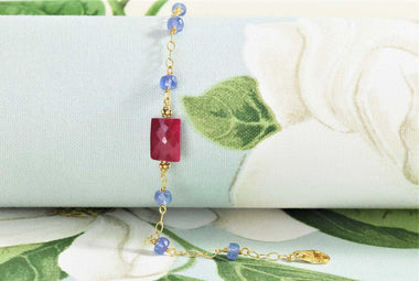 Bracciale con rubino e tanzanite