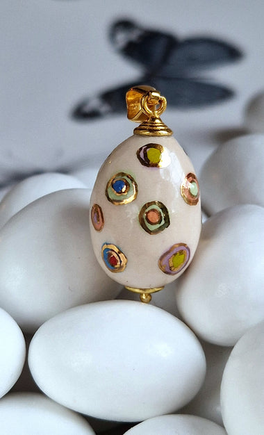 Girocollo con ceramica dipinta oro 24k