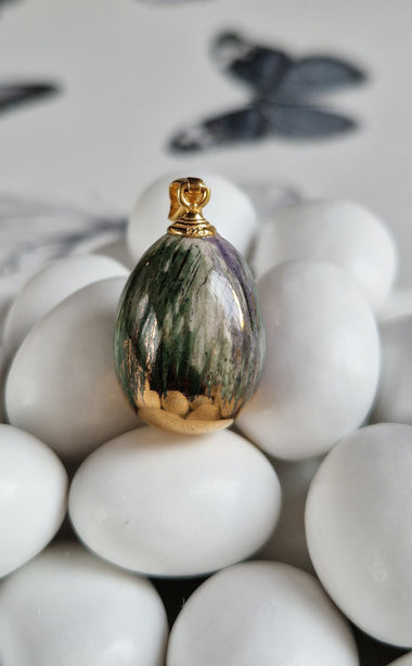 Girocollo con pendente di ceramica dipinta oro 24k