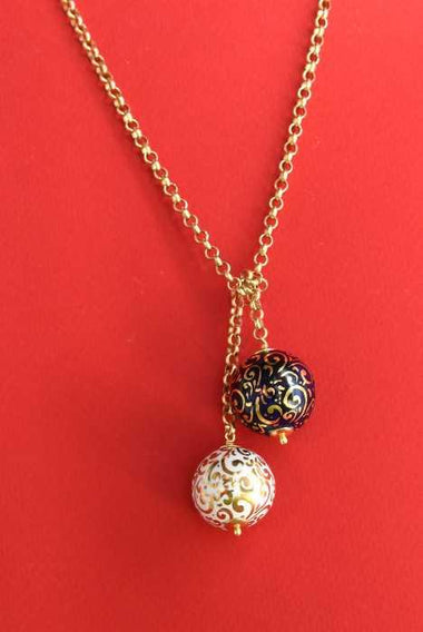 Collana trasformabile in ceramica dipinta oro 24k