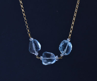 Girocollo di topazio e diamante di Herkimer