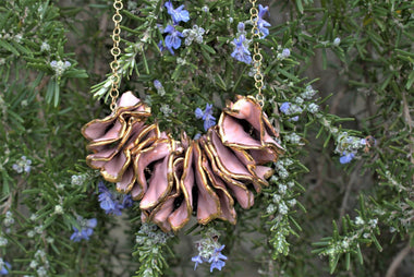 Collana con ruches in ceramica dipinte oro 24k