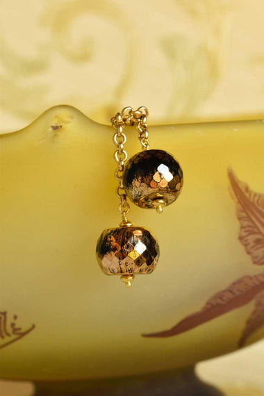 Collana trasformabile in onice dipinto a mano con oro 24k