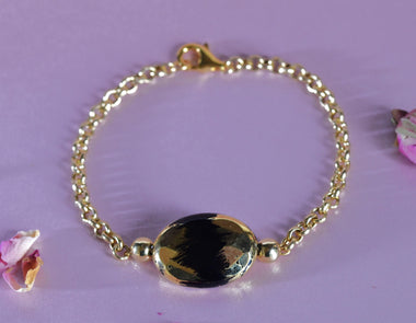 Bracciale donna con onice dipinto a mano oro 24k