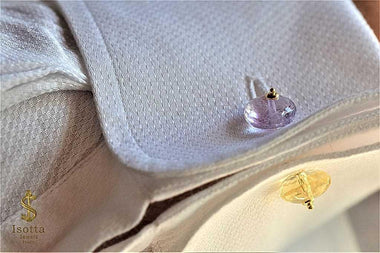 Gemelli con ametista e quarzo citrino