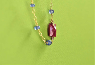 Bracciale con rubino e tanzanite