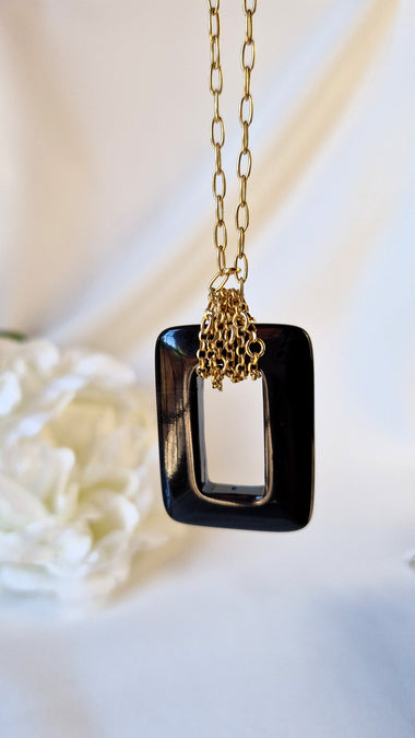 Girocollo con onice dipinto a mano oro 24k