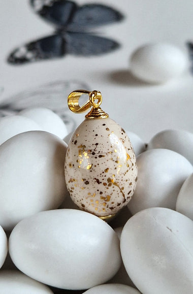 Girocollo con pendente in ceramica dipinta oro 24kt