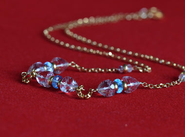 Girocollo con topazio e cristallo di rocca