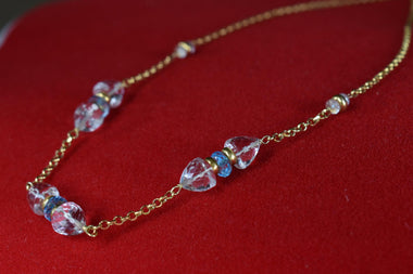 Girocollo con topazio e cristallo di rocca