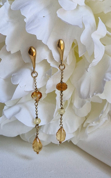 Orecchini in argento 925 con quarzo citrino