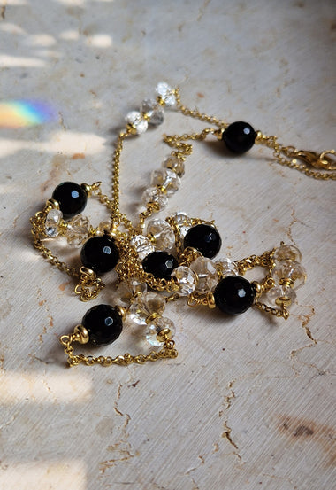 Collana con onice e cristallo di rocca