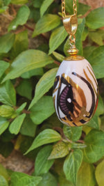 Girocollo con pendente in ceramica dipinta oro 24k