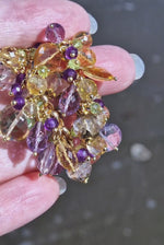Collana con topazio, peridoto, ametista, quarzo e cristallo di rocca