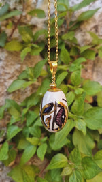 Girocollo con pendente in ceramica dipinta oro 24k