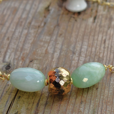 Girocollo donna con opale peruviano e onice dipinto con oro 24k