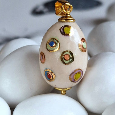 Girocollo con ceramica dipinta oro 24k