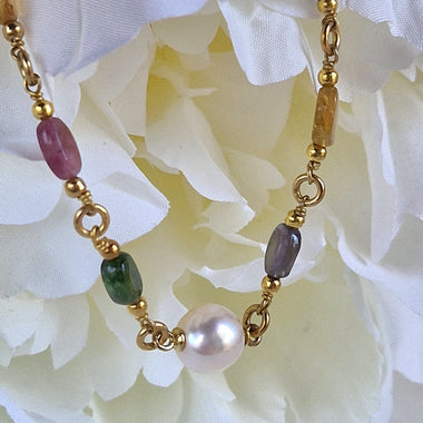 Bracciale con tormaline e perla