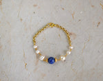 Bracciale in argento 925 con lapislazzuli e perle