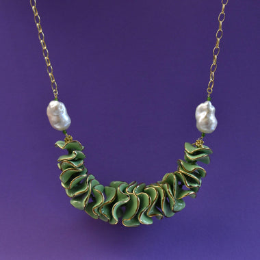 collana perle barocche e ruches in ceramica