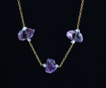 Collana in argento, ametista e diamante di Herkimer 