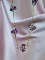 Collana con ametista e diamante di Herkimer