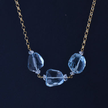 Girocollo di topazio e diamante di Herkimer