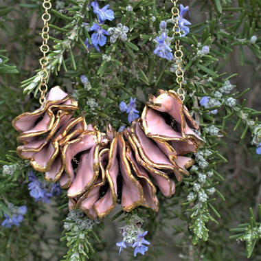 Collana con ruches in ceramica dipinte oro 24k