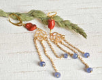 Orecchini con corallo e tanzanite