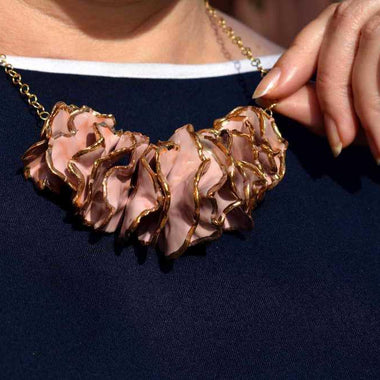 Collana con ruches in ceramica dipinte oro 24k