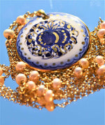 Collana con perle e ceramica dipinta oro puro terzo fuoco
