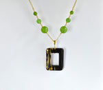 Girocollo con onice dipinto oro 24k e giada
