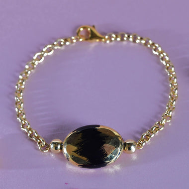 Bracciale donna con onice dipinto a mano oro 24k