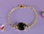 Bracciale donna con onice dipinto a mano oro 24k