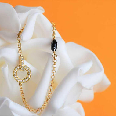 Bracciale con diamante nero
