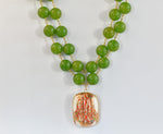 Collana con ceramica dipinta oro 24k e giada