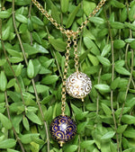 Collana trasformabile con ceramica dipinta oro zecchino