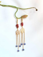 Orecchini con corallo e tanzanite