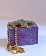 Girocollo con pendente in ceramica dipinta a mano con oro 24k