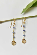 Tanzanite and Rock Crystal Monachella Earrings Painted with 24k Gold