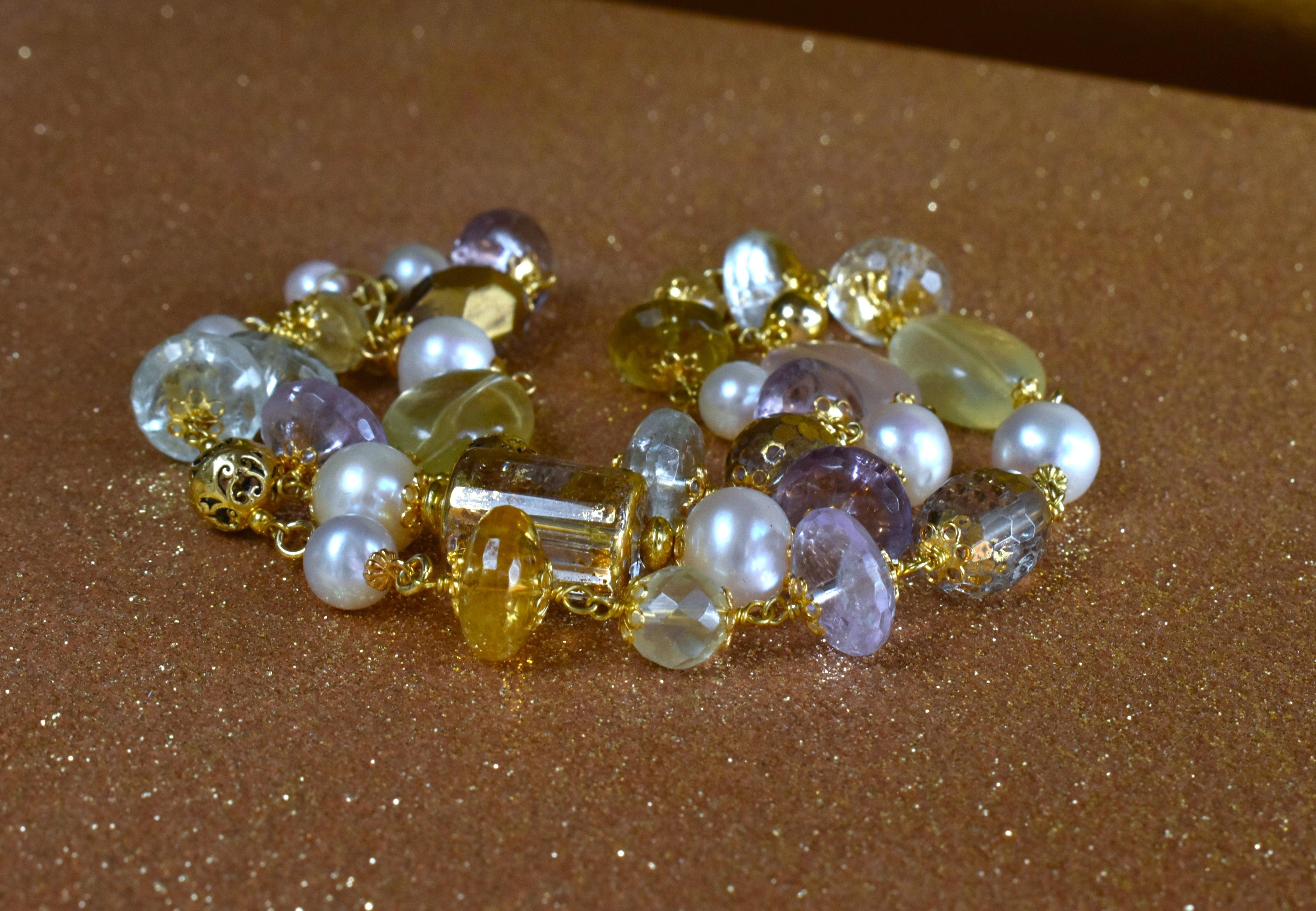 Bracciale Reiki Con Cristalli – Rilascio Del Passato Ferito – Quarzo Rosa, Ossidiana Arcobaleno, Diaspro Dalmata – Perline 8 Mm