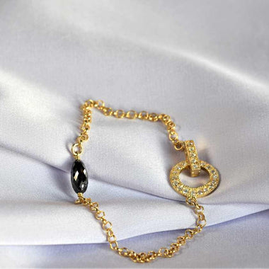 Bracciale donna in argento con diamante nero