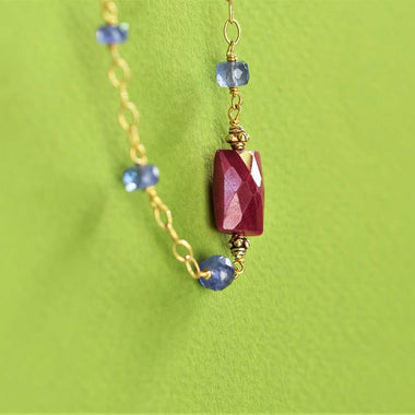 Bracciale con rubino e tanzanite