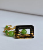 Girocollo con onice dipinto oro 24k e giada
