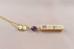 Collana choker in argento con ceramica dipinta oro 24k rubino e perle