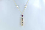Collana choker in argento con ceramica dipinta oro 24k rubino e perle